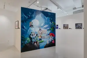 판다 NFT 컬렉션이 가득한 팝아트 갤러리